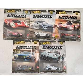 Hot Wheels 1:64 Zestaw Circuit Legends 2025 - 5szt